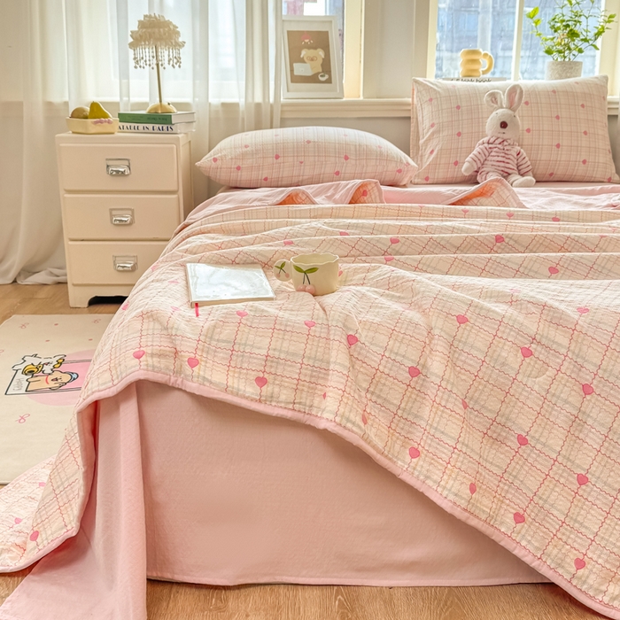 91家纺网 家纺一手货源 找家纺 爱屋及屋 2026春夏新款泡芙棉棉花夏被夏凉被空调被 格格心