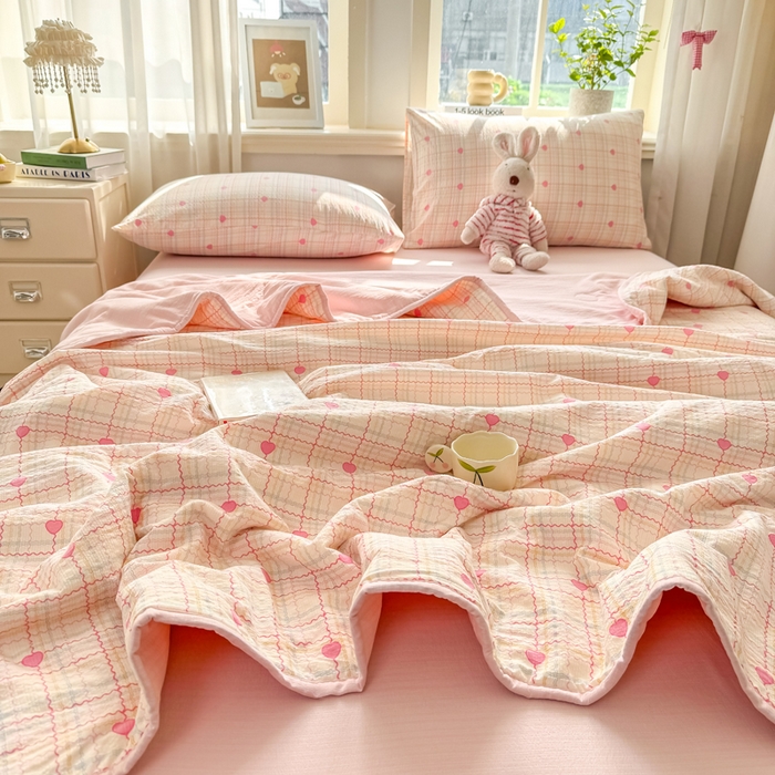 91家纺网 家纺一手货源 找家纺 爱屋及屋 2026春夏新款泡芙棉棉花夏被夏凉被空调被 格格心