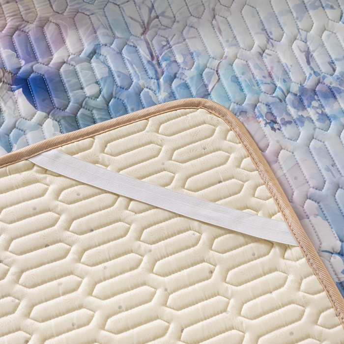 91家纺网 家纺一手货源 找家纺 美丽折 2026新款0.6厚欧式乳胶凉席三件套 水墨江南