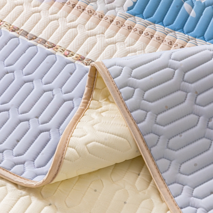 91家纺网 家纺一手货源 找家纺 美丽折 2026新款0.6厚欧式乳胶凉席三件套 水墨江南