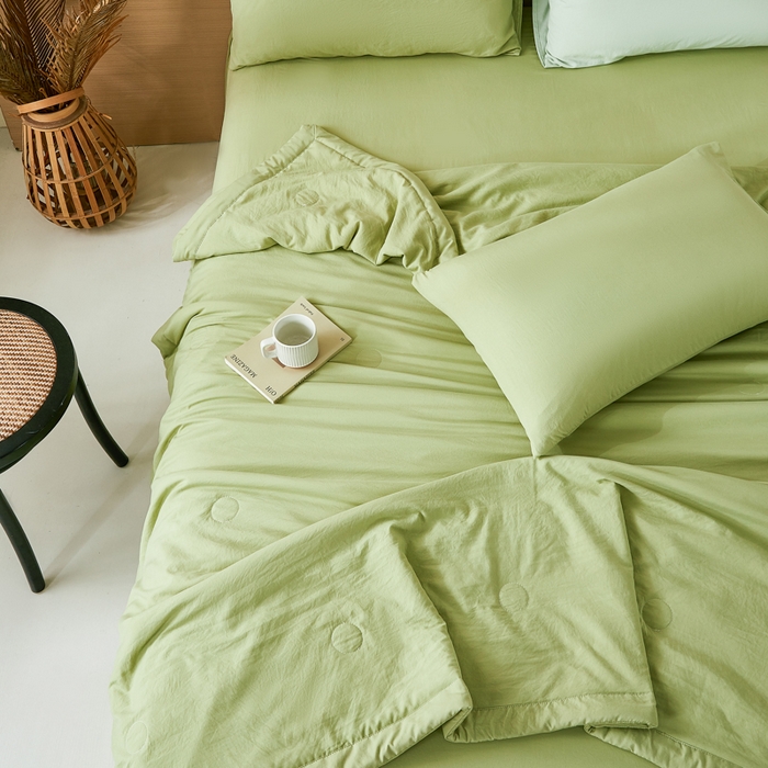 91家纺网 家纺一手货源 找家纺 爱屋及屋 2026新款撞色双拼新疆棉花夏被空调被夏凉被 单拼-青绿