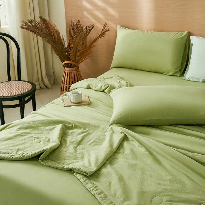 91家纺网 家纺一手货源 找家纺 爱屋及屋 2026新款撞色双拼新疆棉花夏被空调被夏凉被 单拼-青绿