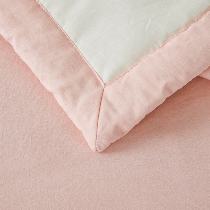 91家纺网 家纺一手货源 找家纺 爱屋及屋 2026新款撞色双拼新疆棉花夏被空调被夏凉被 双拼-粉玉奶白