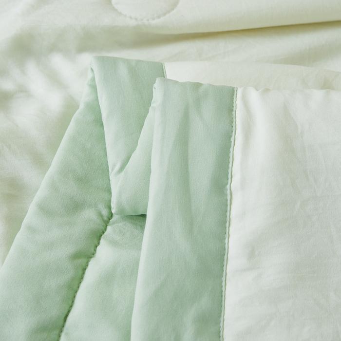 91家纺网 家纺一手货源 找家纺 爱屋及屋 2026新款撞色双拼新疆棉花夏被空调被夏凉被 双拼-果绿奶白