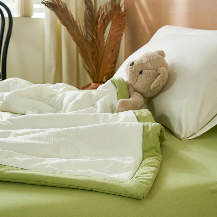 91家纺网 家纺一手货源 找家纺 爱屋及屋 2026新款撞色双拼新疆棉花夏被空调被夏凉被 双拼-青绿奶白