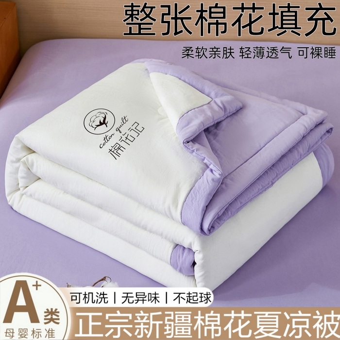 91家纺网 家纺一手货源 找家纺 （总）爱屋及屋 2026新款撞色双拼新疆棉花被夏被空调被夏凉被被子薄被芯春秋四季被