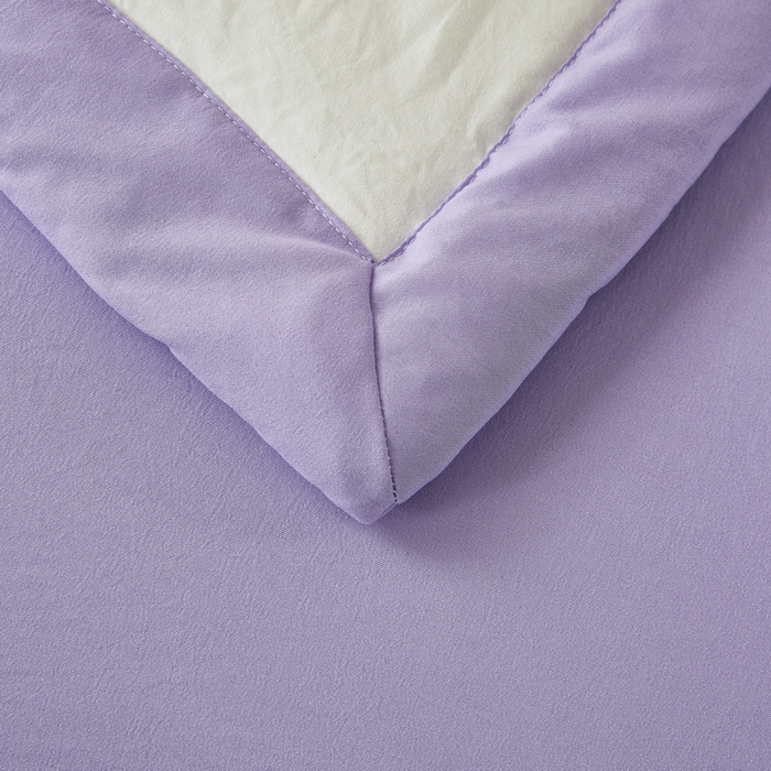 91家纺网 家纺一手货源 找家纺 爱屋及屋 2026新款撞色双拼新疆棉花夏被空调被夏凉被 双拼-浅紫奶白