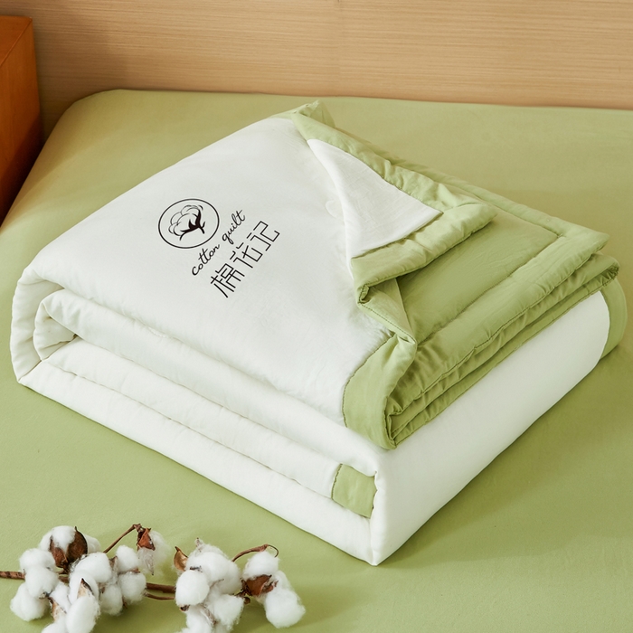 91家纺网 家纺一手货源 找家纺 爱屋及屋 2026新款撞色双拼新疆棉花夏被空调被夏凉被 双拼-青绿奶白
