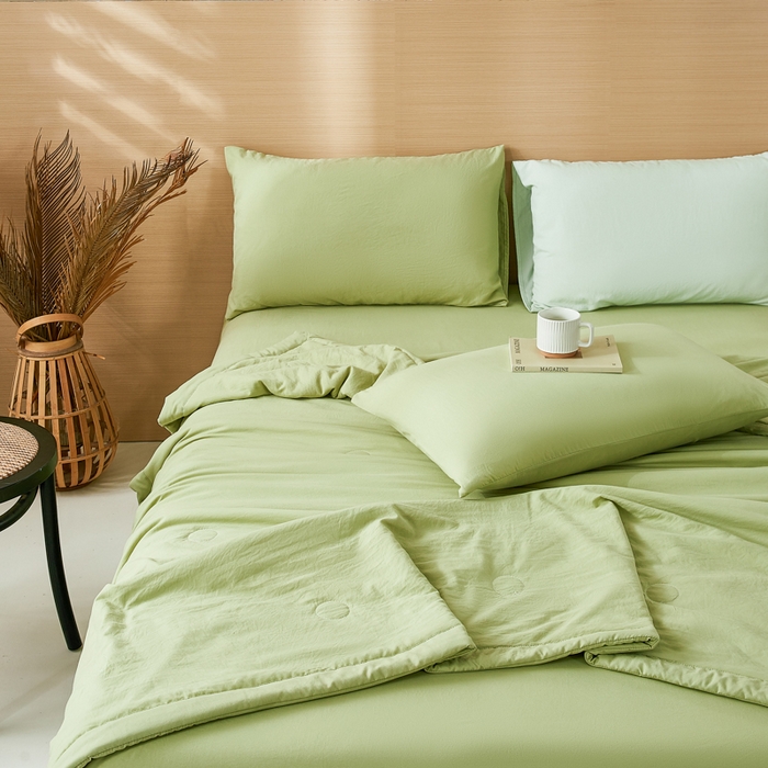 91家纺网 家纺一手货源 找家纺 爱屋及屋 2026新款撞色双拼新疆棉花夏被空调被夏凉被 单拼-青绿