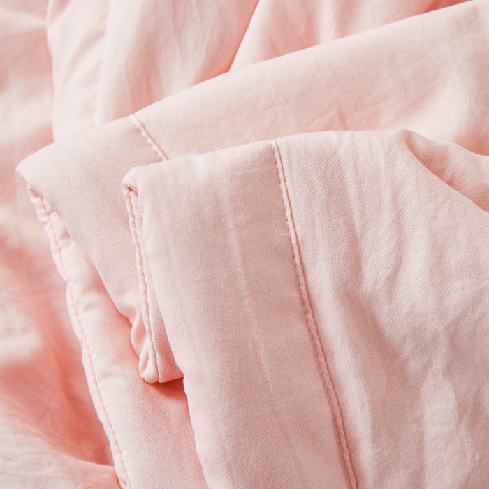 91家纺网 家纺一手货源 找家纺 爱屋及屋 2026新款撞色双拼新疆棉花夏被空调被夏凉被 单拼-粉玉