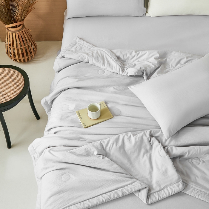 91家纺网 家纺一手货源 找家纺 爱屋及屋 2026新款撞色双拼新疆棉花夏被空调被夏凉被 单拼-浅灰