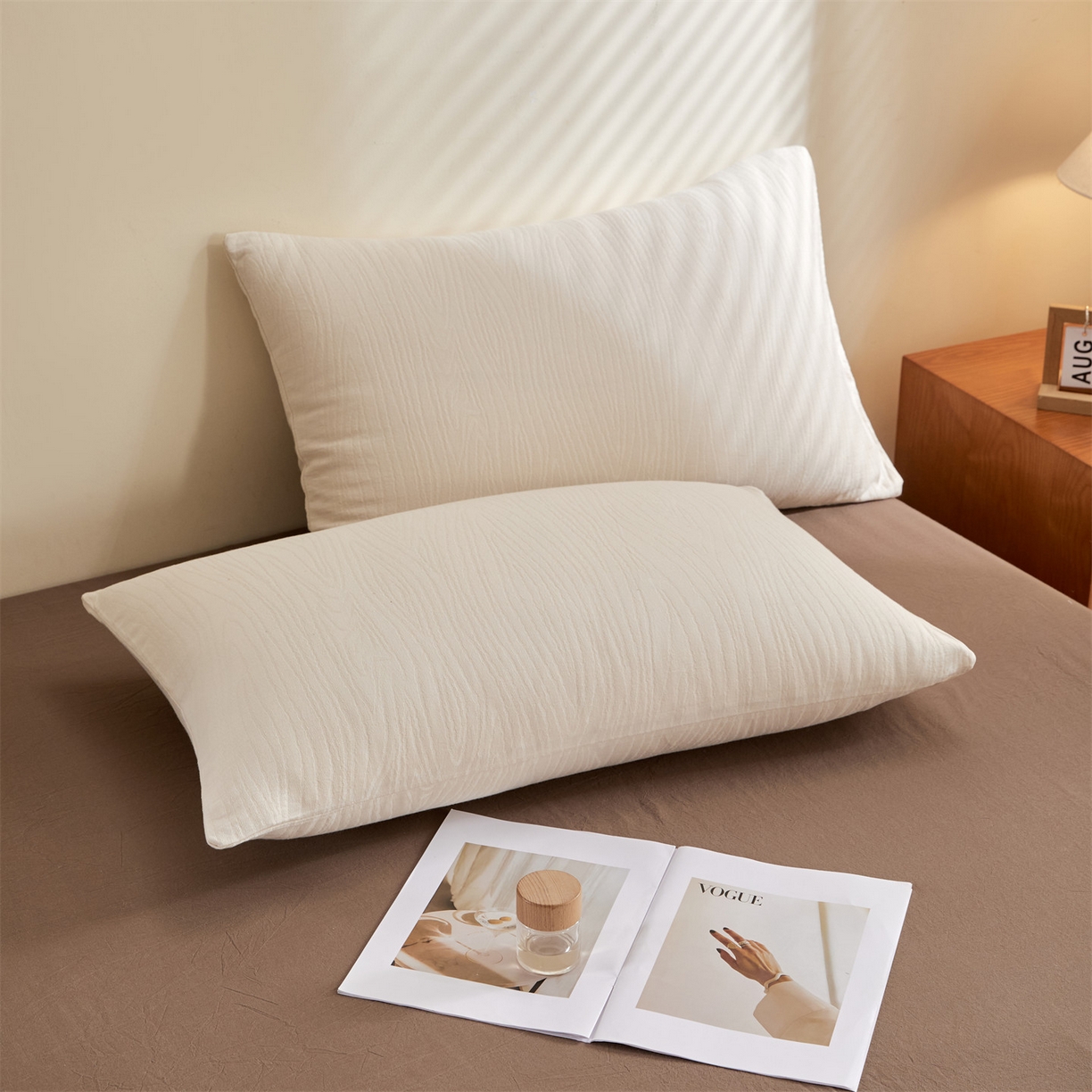 91家纺网 家纺一手货源 找家纺 恬思语家纺 2026春夏新款全棉色织大提花棉花夏被空调被夏凉被四件套芳华系列 流年-卡其