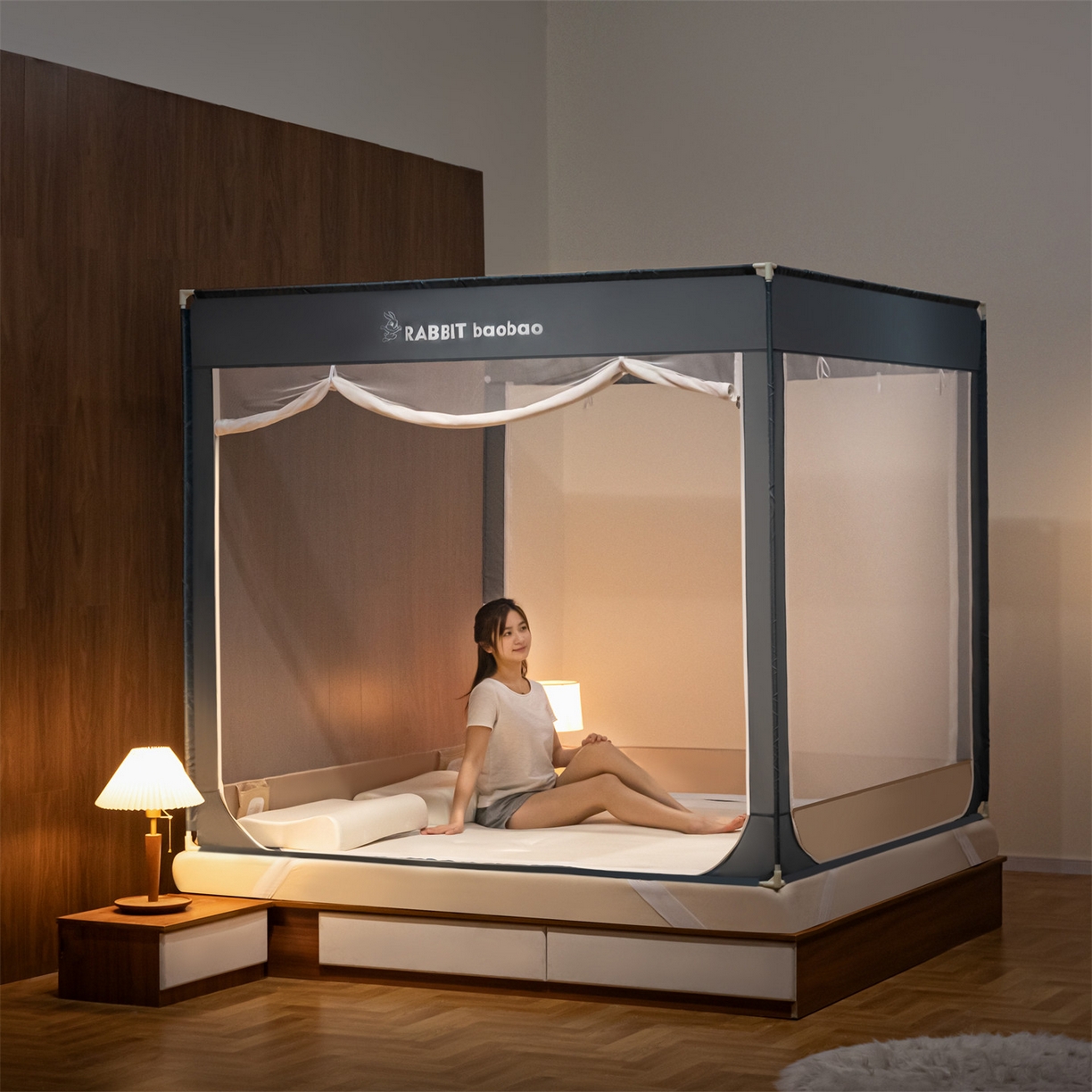 91家纺网 家纺一手货源 找家纺 （总）飞轮海蚊帐 2026新款防蚊防摔加密网纱回底蚊帐-z90