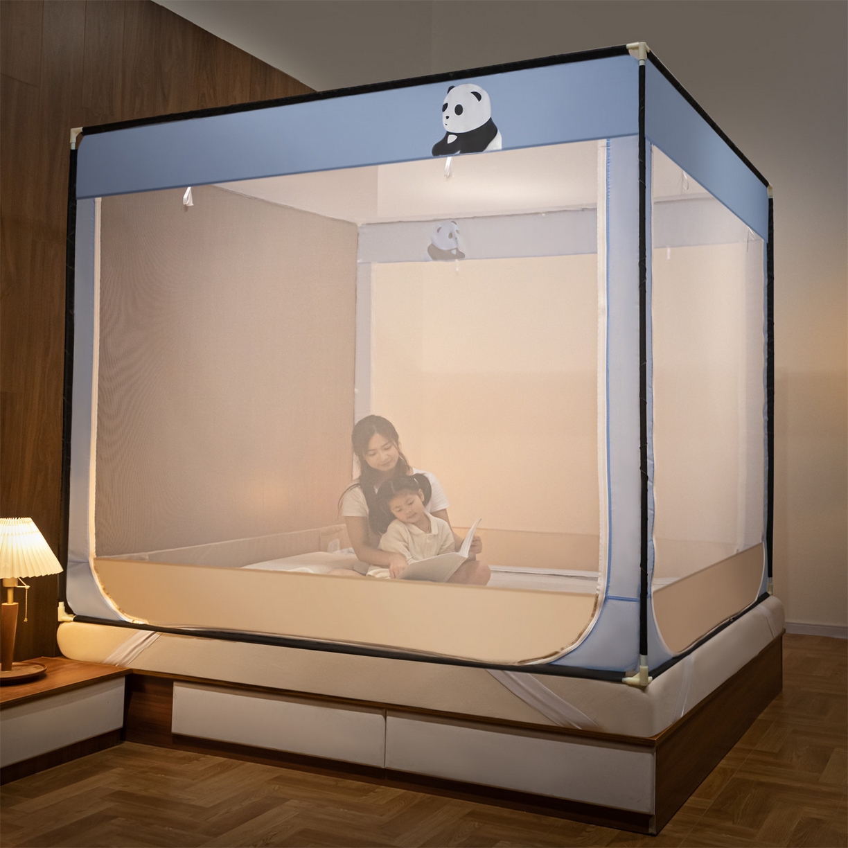 91家纺网 家纺一手货源 找家纺 飞轮海蚊帐 2026新款防蚊防摔加密网纱回底蚊帐-z90 萌萌熊