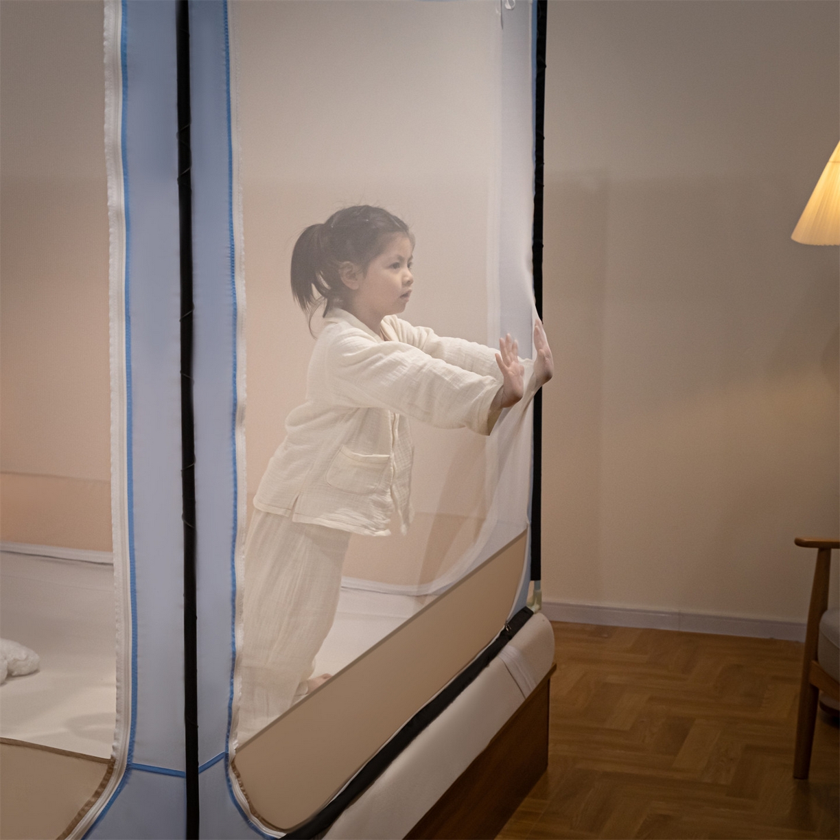 91家纺网 家纺一手货源 找家纺 飞轮海蚊帐 2026新款防蚊防摔加密网纱回底蚊帐-z90 萌萌熊