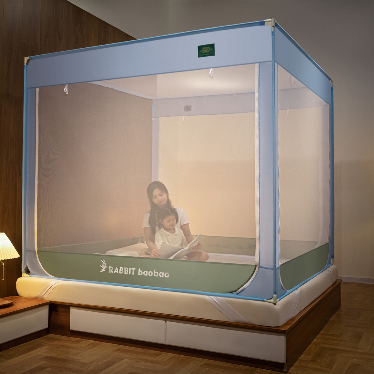 91家纺网 家纺一手货源 找家纺 飞轮海蚊帐 2026新款防蚊防摔加密网纱回底蚊帐-z90 萝卜兔