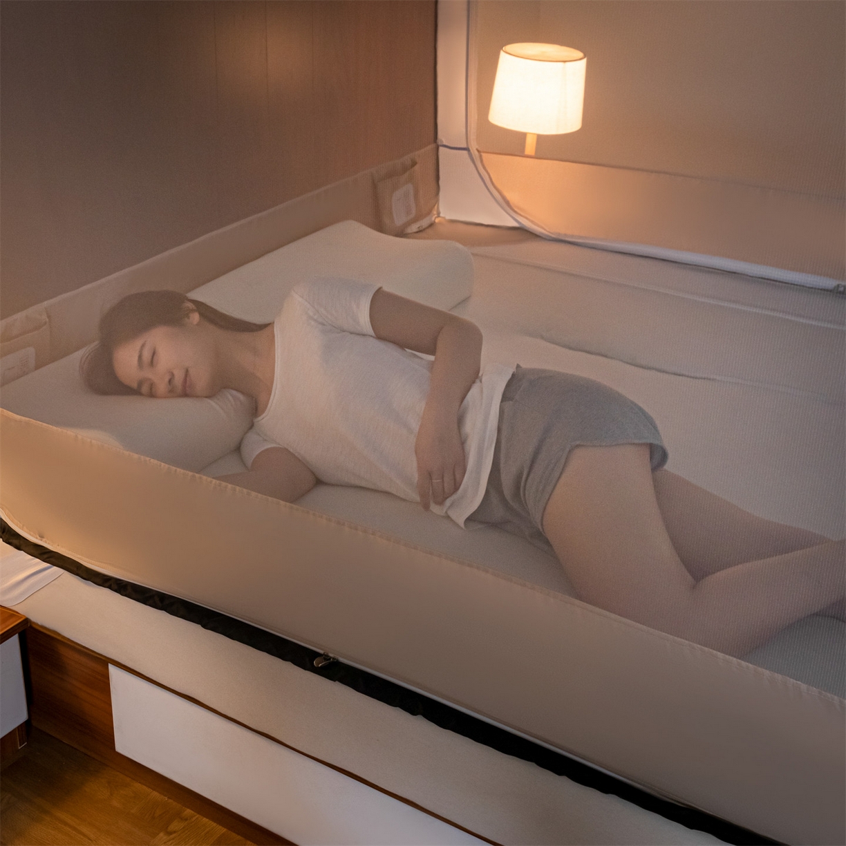 91家纺网 家纺一手货源 找家纺 飞轮海蚊帐 2026新款防蚊防摔加密网纱回底蚊帐-z90 萌萌熊