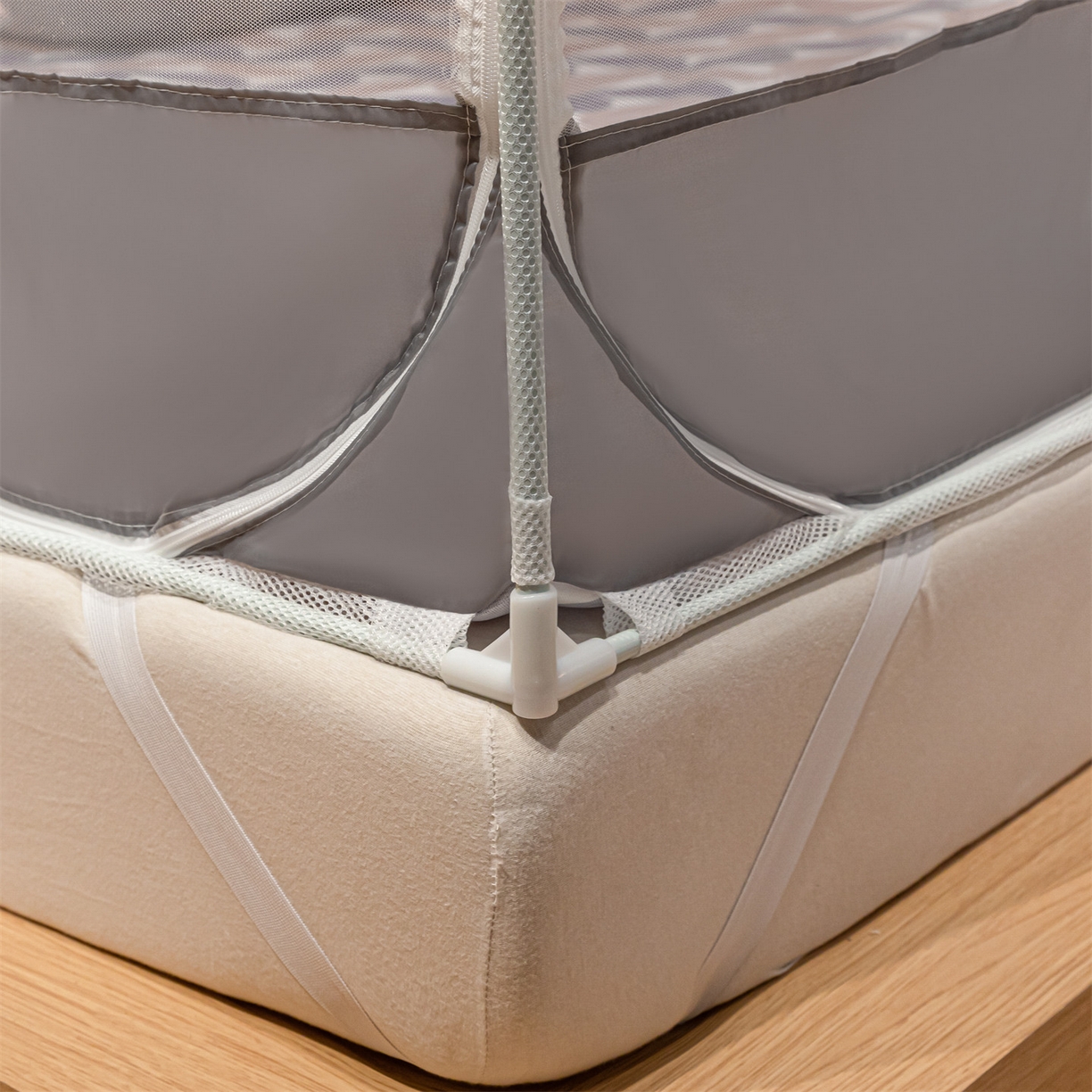 91家纺网 家纺一手货源 找家纺 飞轮海蚊帐 2026新款防蚊坐床式防滑蚊帐-Z70 几何半圆