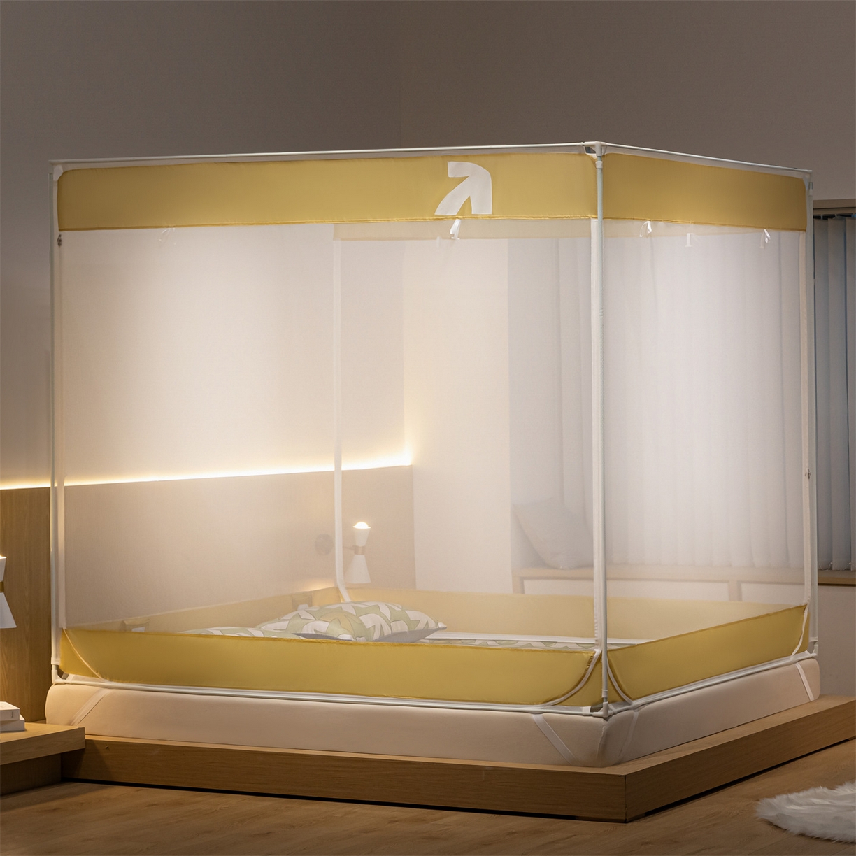 91家纺网 家纺一手货源 找家纺 飞轮海蚊帐 2026新款防蚊坐床式防滑蚊帐-Z70 箭羽