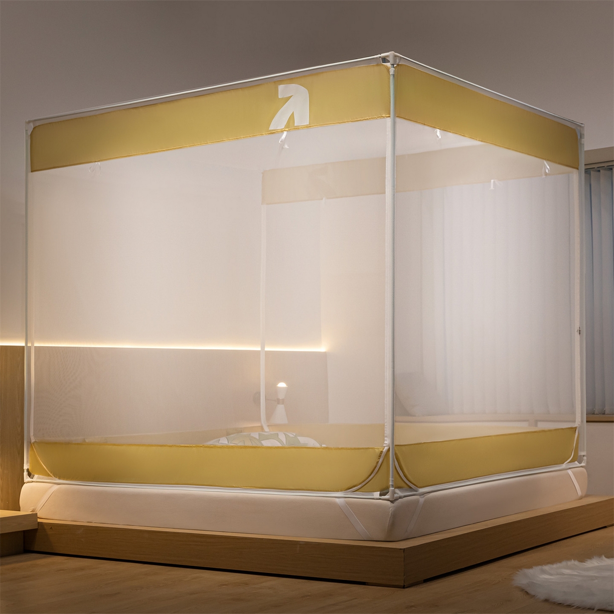 91家纺网 家纺一手货源 找家纺 （总）飞轮海蚊帐 2026新款防蚊坐床式防滑蚊帐-Z70