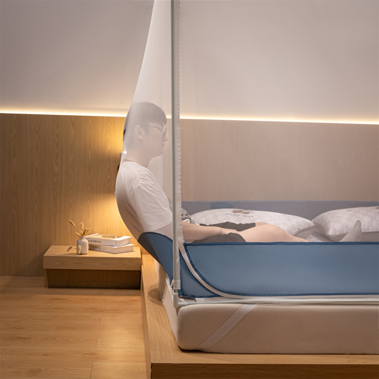 91家纺网 家纺一手货源 找家纺 飞轮海蚊帐 2026新款防蚊坐床式防滑蚊帐-Z70 开心熊