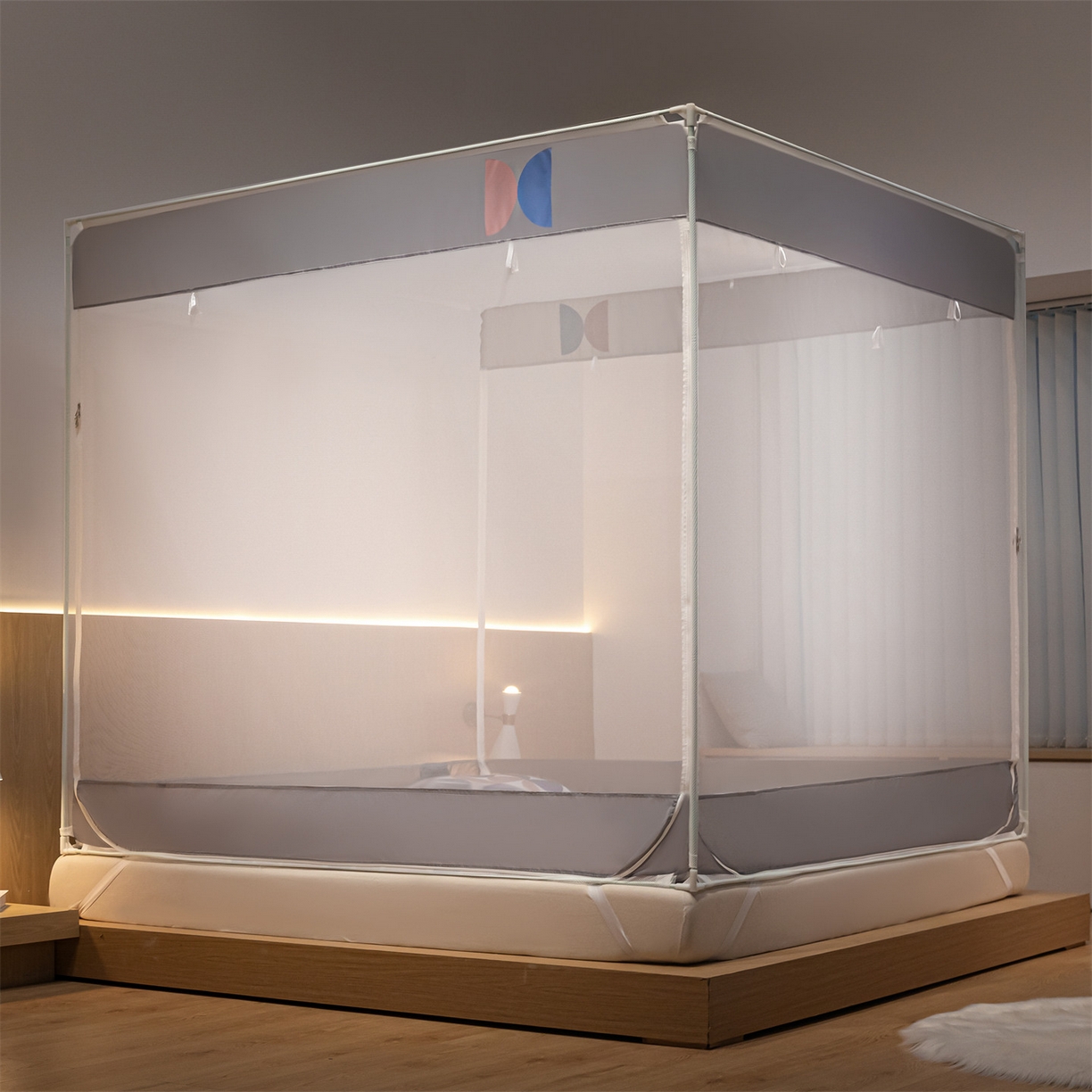 飞轮海蚊帐 2026新款防蚊坐床式防滑蚊帐-Z70 几何半圆