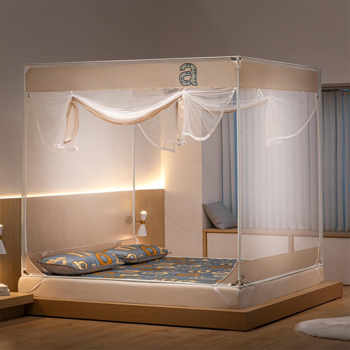 91家纺网 家纺一手货源 找家纺 飞轮海蚊帐 2026新款防蚊坐床式防滑蚊帐-Z70 波尔多