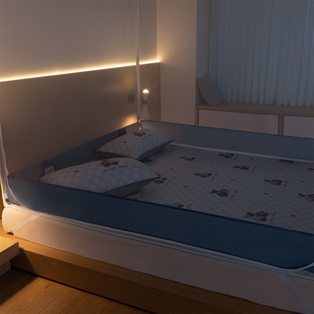 91家纺网 家纺一手货源 找家纺 飞轮海蚊帐 2026新款防蚊坐床式防滑蚊帐-Z70 开心熊