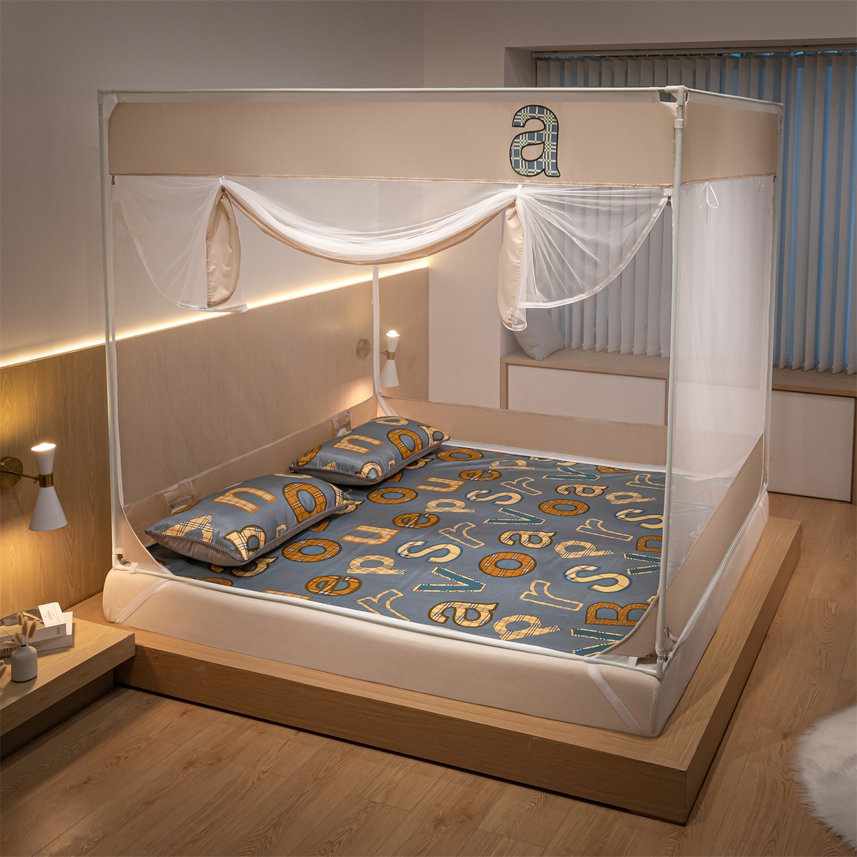 91家纺网 家纺一手货源 找家纺 飞轮海蚊帐 2026新款防蚊坐床式防滑蚊帐-Z70 波尔多