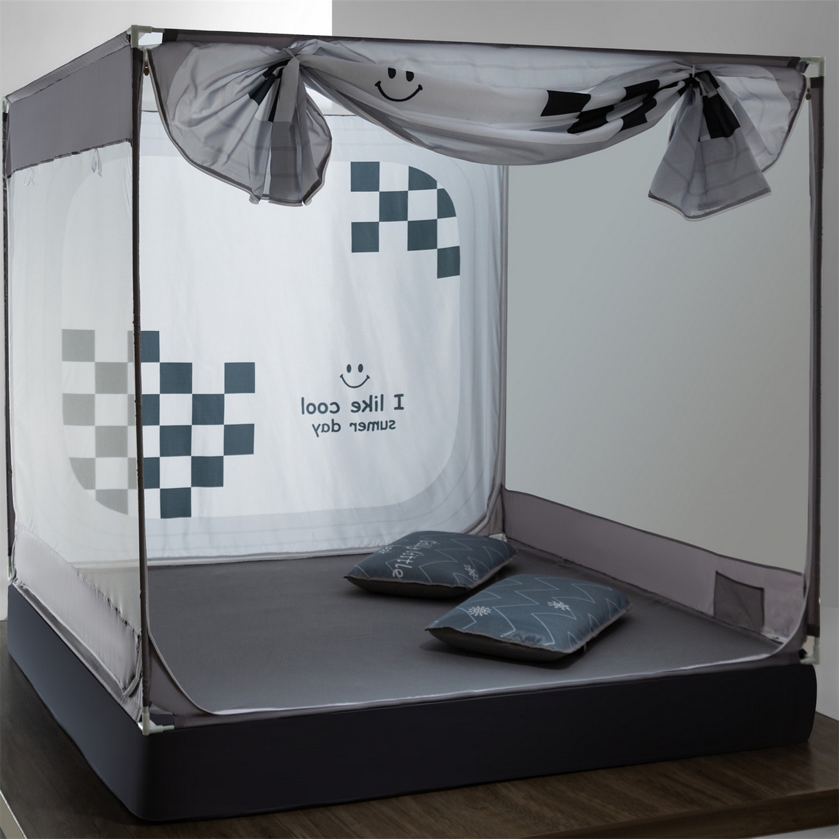 91家纺网 家纺一手货源 找家纺 （总）飞轮海蚊帐 2026新款防摔全包防护坐床旗舰款蚊帐-Z72