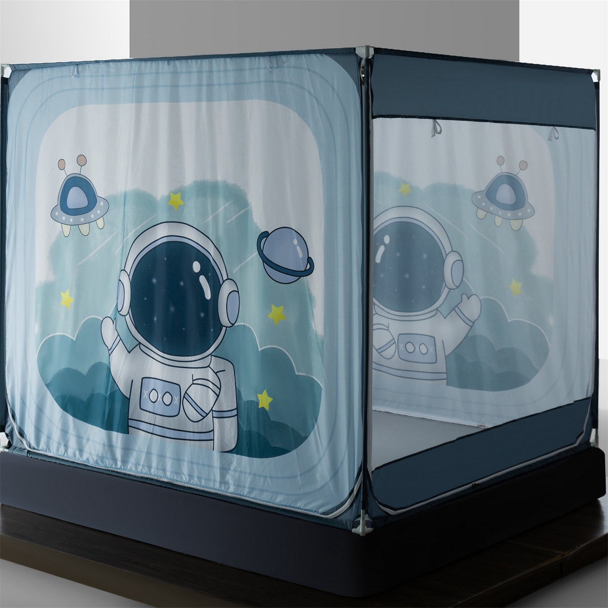 91家纺网 家纺一手货源 找家纺 飞轮海蚊帐 2026新款防摔全包防护坐床旗舰款蚊帐-Z72 太空人