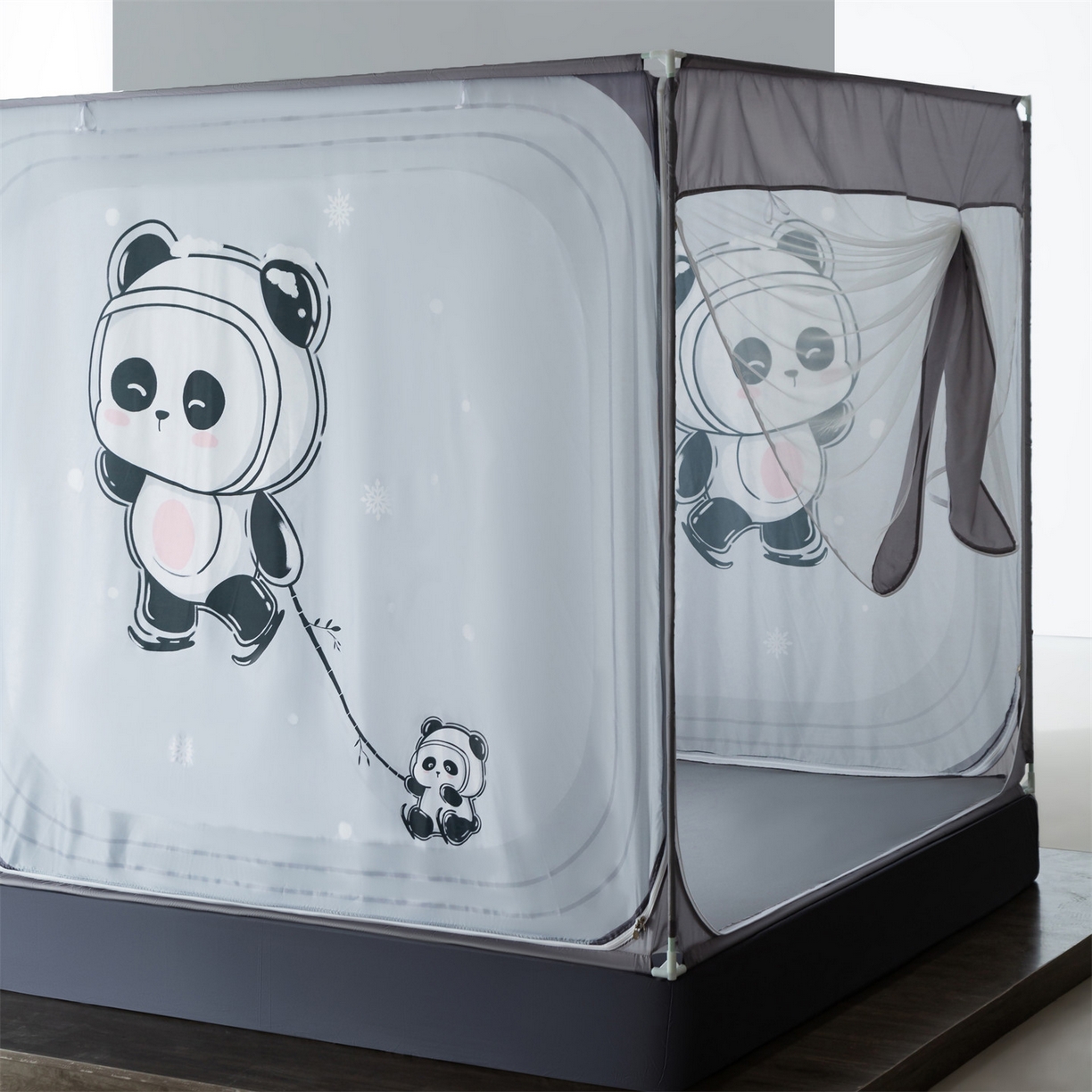 91家纺网 家纺一手货源 找家纺 飞轮海蚊帐 2026新款防摔全包防护坐床旗舰款蚊帐-Z72 小熊熊