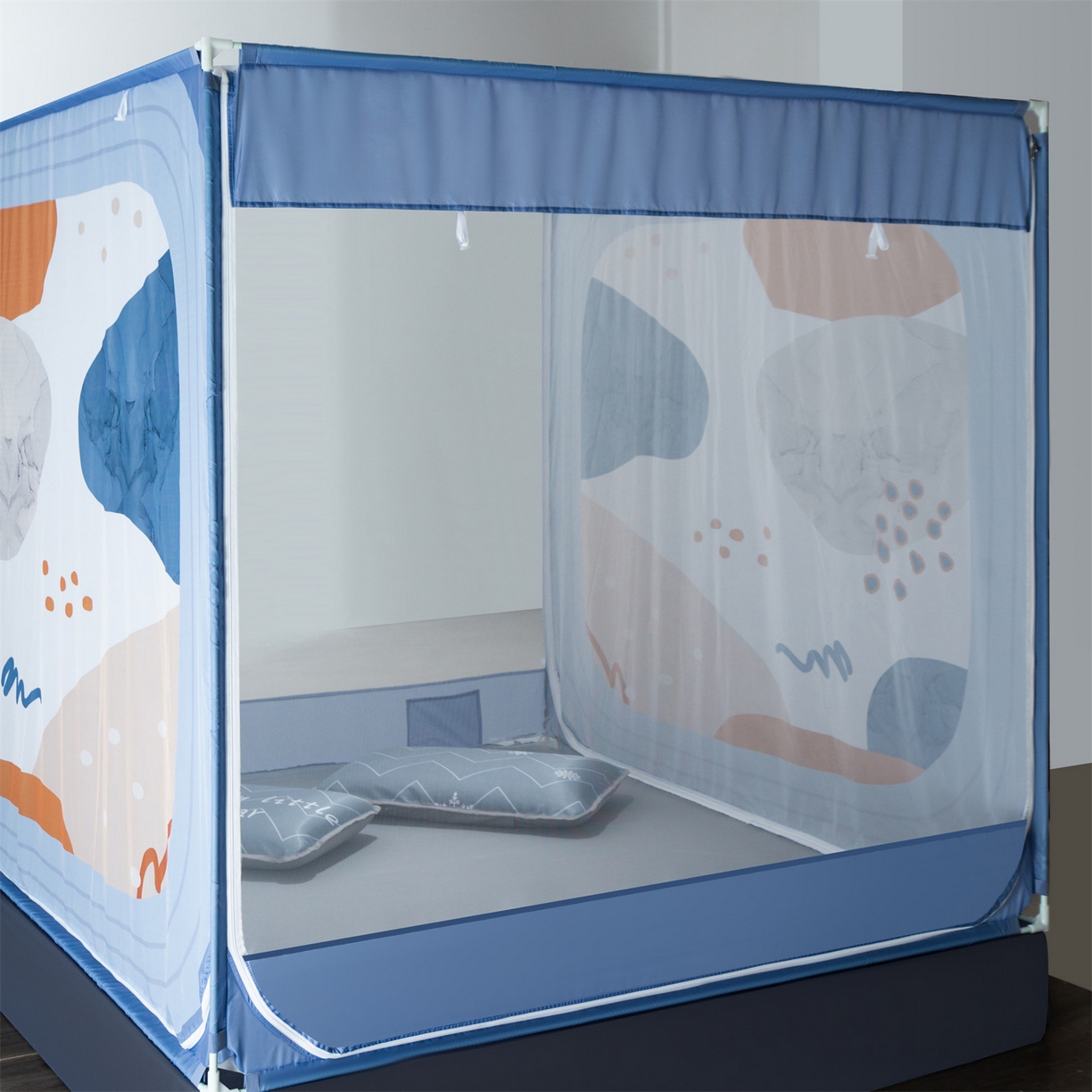 91家纺网 家纺一手货源 找家纺 飞轮海蚊帐 2026新款防摔全包防护坐床旗舰款蚊帐-Z72 梦幻