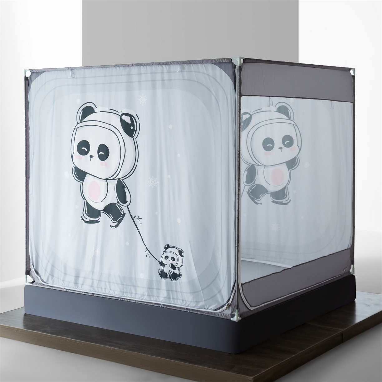 91家纺网 家纺一手货源 找家纺 飞轮海蚊帐 2026新款防摔全包防护坐床旗舰款蚊帐-Z72 小熊熊