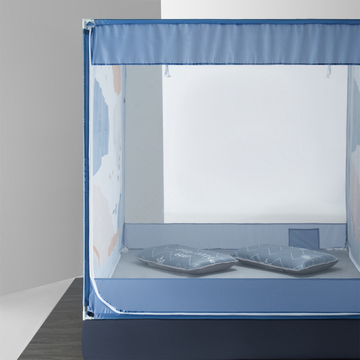 91家纺网 家纺一手货源 找家纺 飞轮海蚊帐 2026新款防摔全包防护坐床旗舰款蚊帐-Z72 梦幻