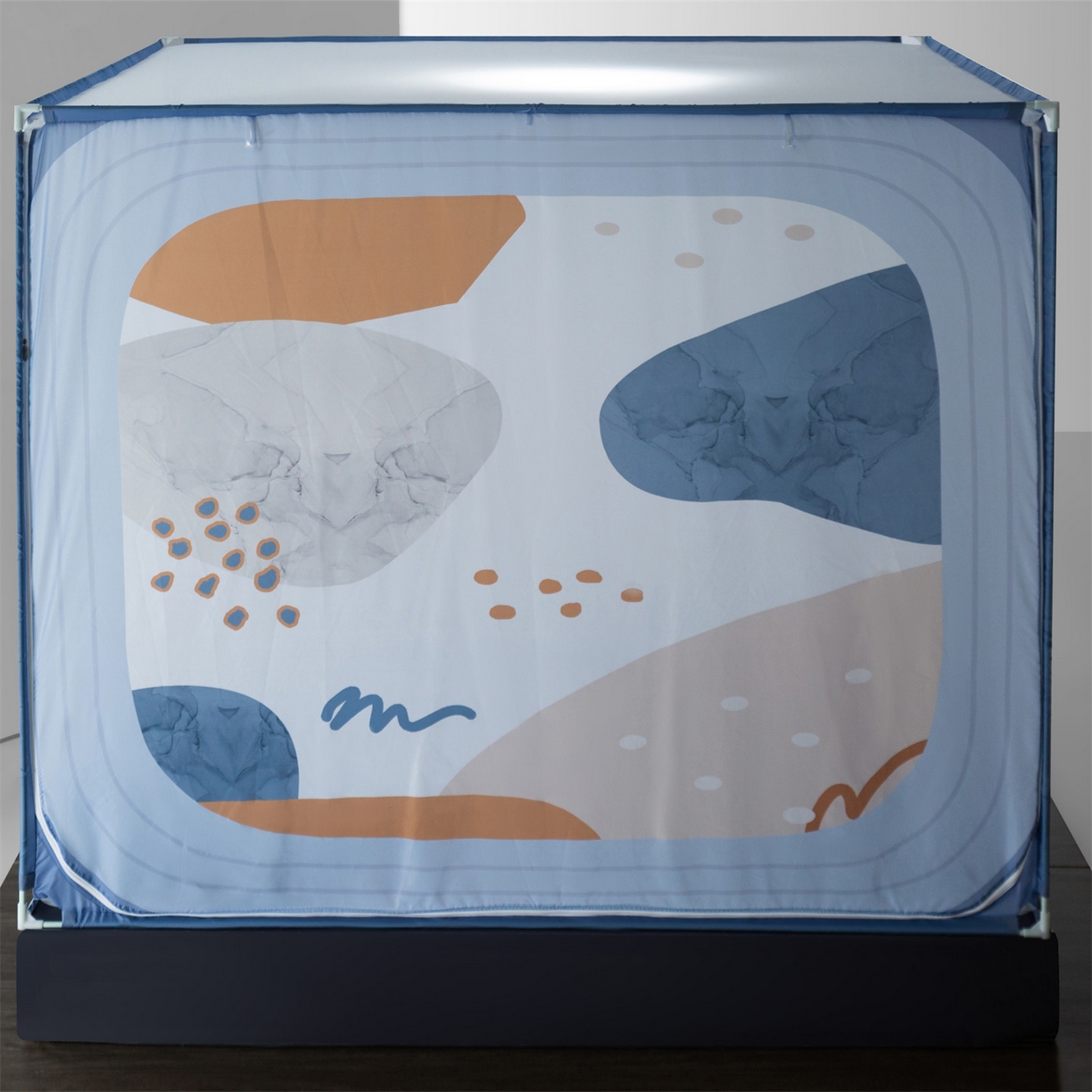 91家纺网 家纺一手货源 找家纺 飞轮海蚊帐 2026新款防摔全包防护坐床旗舰款蚊帐-Z72 梦幻