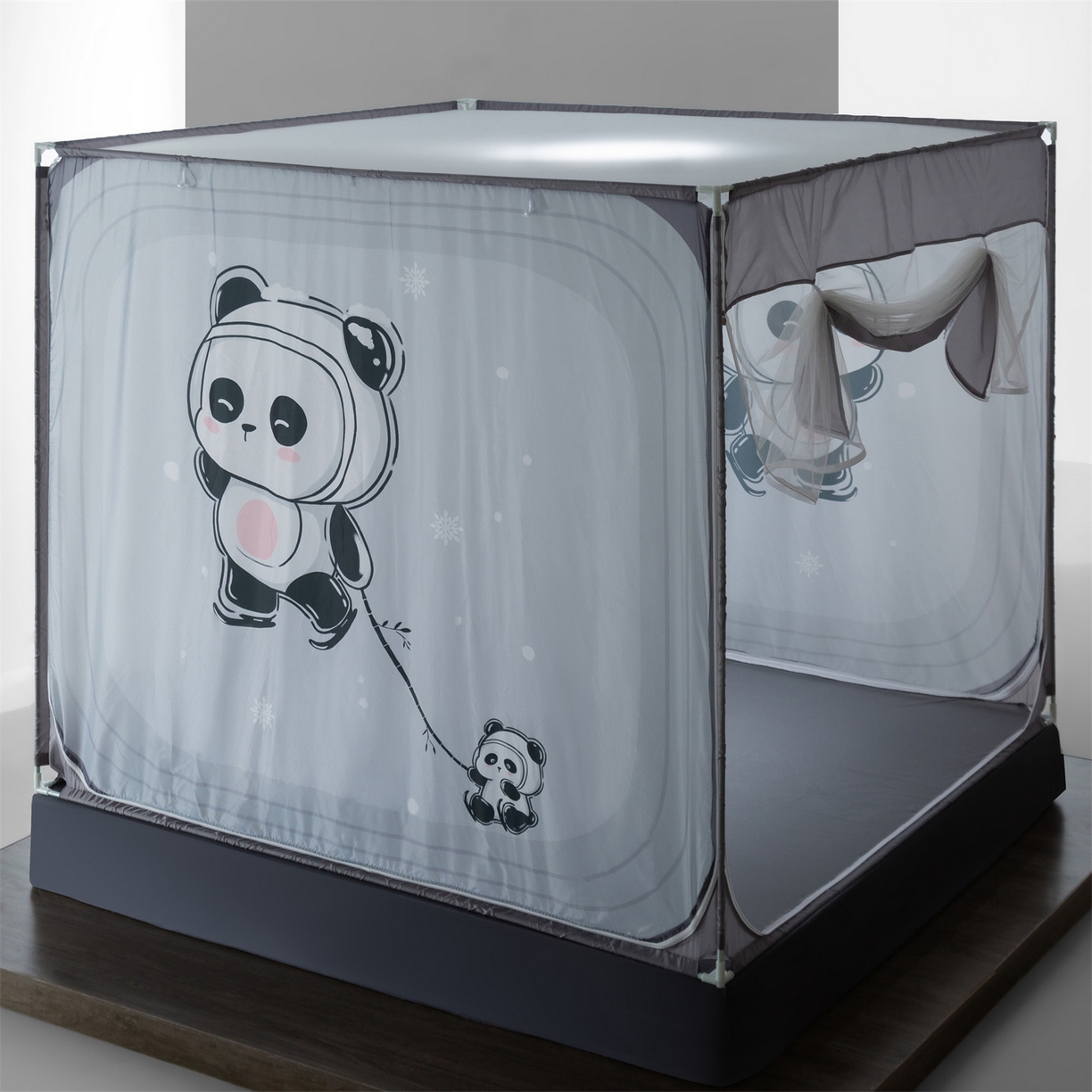 91家纺网 家纺一手货源 找家纺 飞轮海蚊帐 2026新款防摔全包防护坐床旗舰款蚊帐-Z72 小熊熊