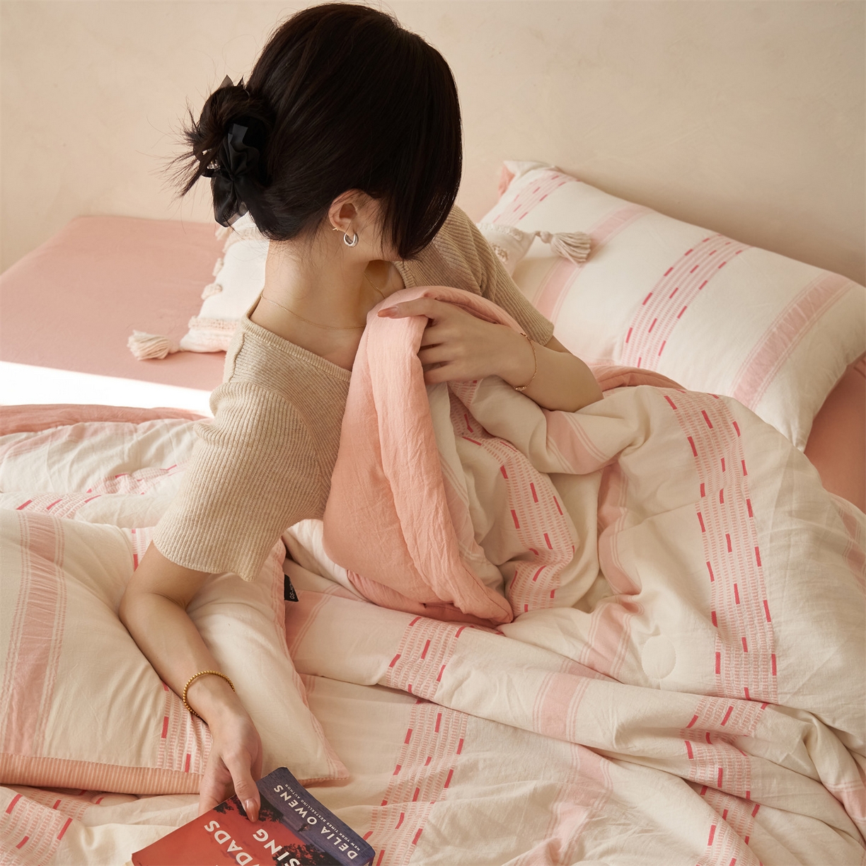 91家纺网 家纺一手货源 找家纺 （总）恬思语家纺 2026春夏新款全棉色织大提花棉花夏被空调被夏凉被四件套如意系列