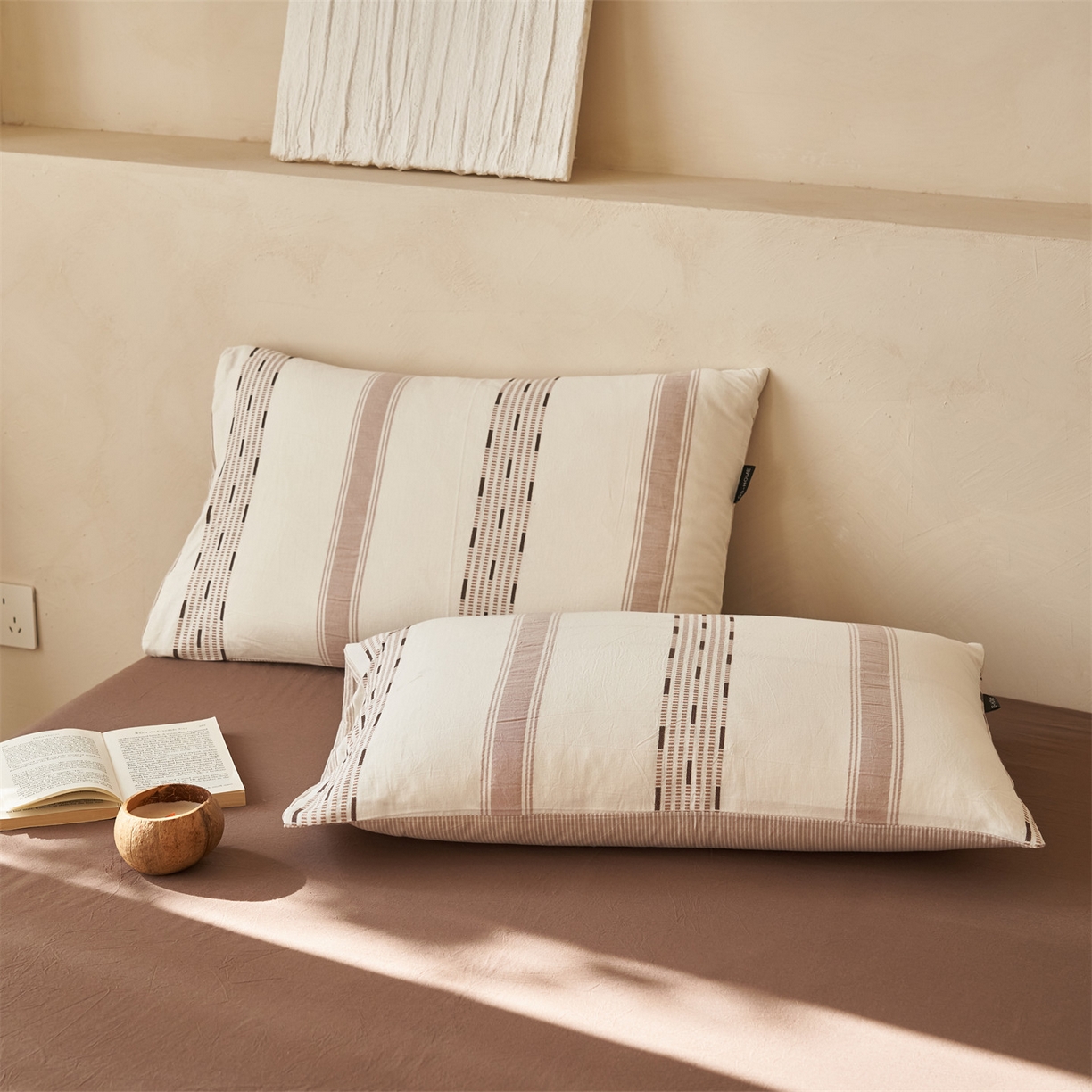 91家纺网 家纺一手货源 找家纺 恬思语家纺 2026春夏新款全棉色织大提花棉花夏被空调被夏凉被四件套如意系列 如意-棕