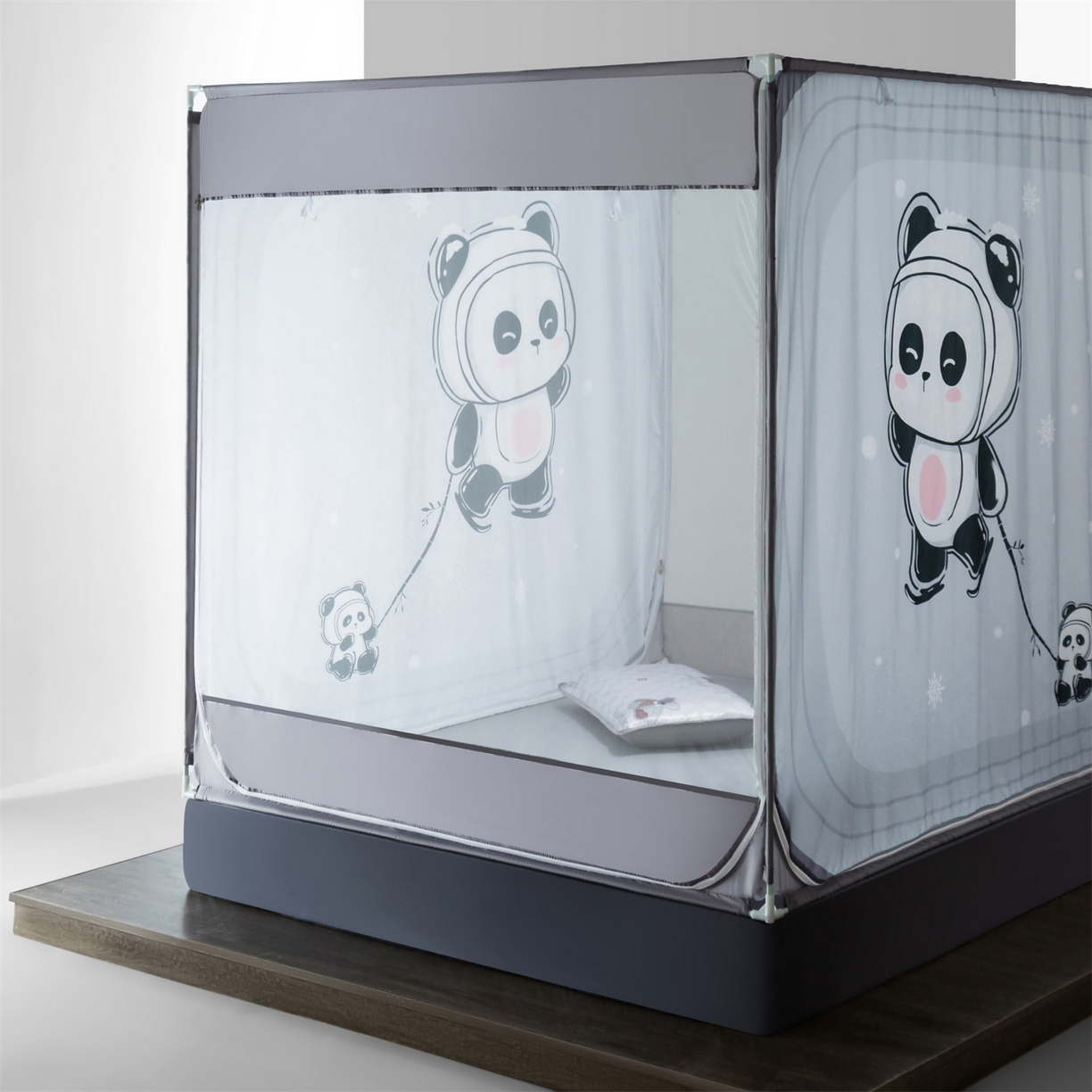 91家纺网 家纺一手货源 找家纺 飞轮海蚊帐 2026新款防摔全包防护坐床旗舰款蚊帐-Z72 小熊熊