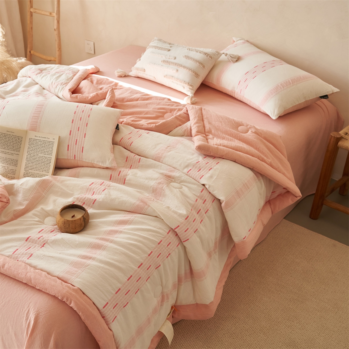 91家纺网 家纺一手货源 找家纺 （总）恬思语家纺 2026春夏新款全棉色织大提花棉花夏被空调被夏凉被四件套如意系列