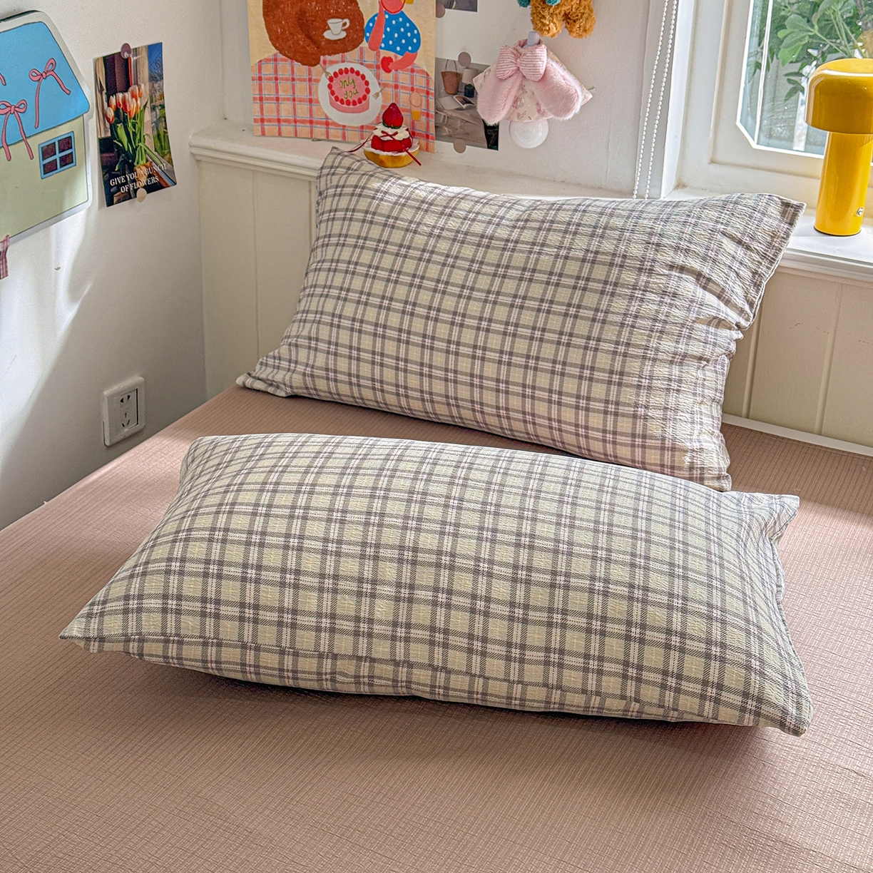 91家纺网 家纺一手货源 找家纺 N先生+V 13814689556 发大图/买家秀 2026新款A类无印风双层纱夏被夏凉被空调被 知禾-咖（夏被）