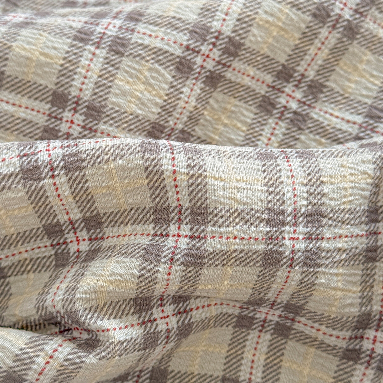 91家纺网 家纺一手货源 找家纺 N先生+V 13814689556 发大图/买家秀 2026新款A类无印风双层纱夏被夏凉被空调被 知禾-咖（夏被）