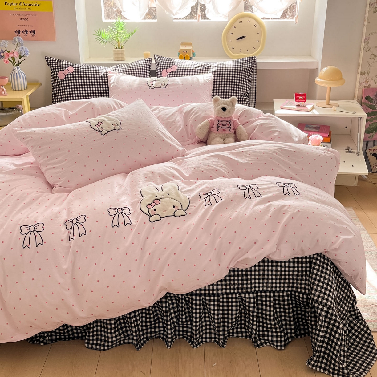 91家纺网 家纺一手货源 找家纺 （总）格真 2026新款古法水洗棉云感纱立体绣花贴布绣单品枕套被套三件套