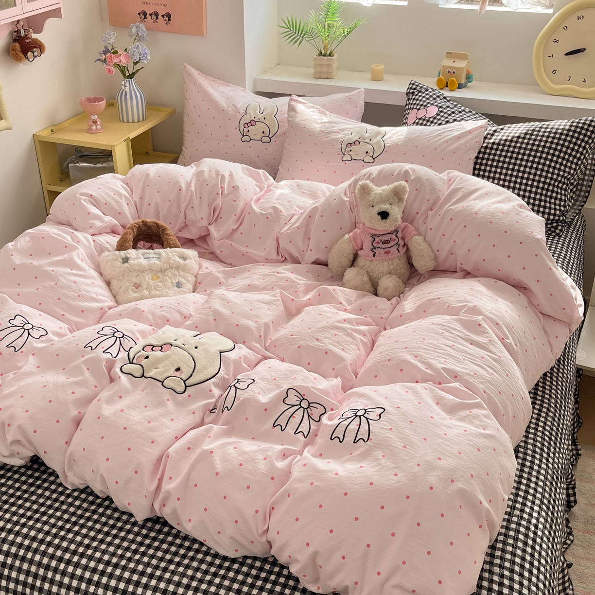 91家纺网 家纺一手货源 找家纺 （总）格真 2026新款古法水洗棉云感纱立体绣花贴布绣单品枕套被套三件套