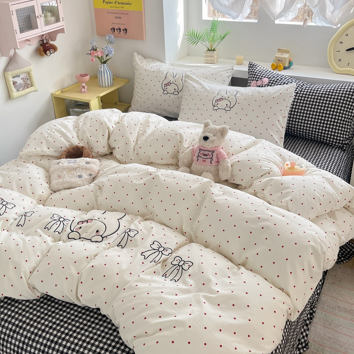 91家纺网 家纺一手货源 找家纺 （总）格真 2026新款古法水洗棉云感纱立体绣花贴布绣单品枕套被套三件套