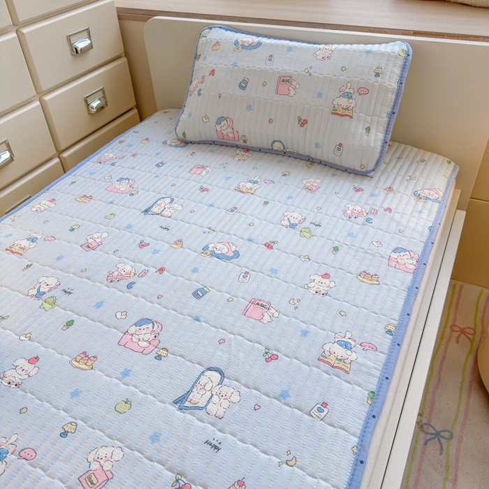 91家纺网 家纺一手货源 找家纺 禧缘家纺（原梦想家） 2026新款全棉夹棉婴童床盖 达乐宝贝--绑带款