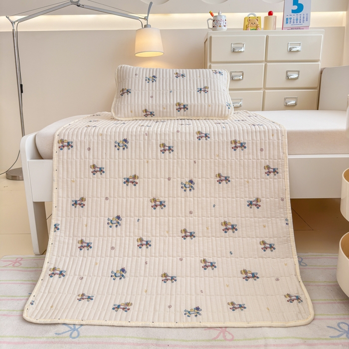 禧缘家纺（原梦想家） 2026新款全棉夹棉婴童床盖 跳跳马--绑带款