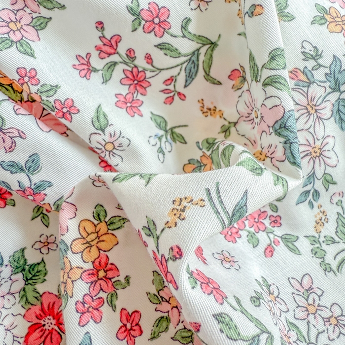 91家纺网 家纺一手货源 找家纺 宅家居 2026爆款田园风甜美小清新喷气印花纯棉四件套韩式圈圈花边40支全棉三件套 烟语