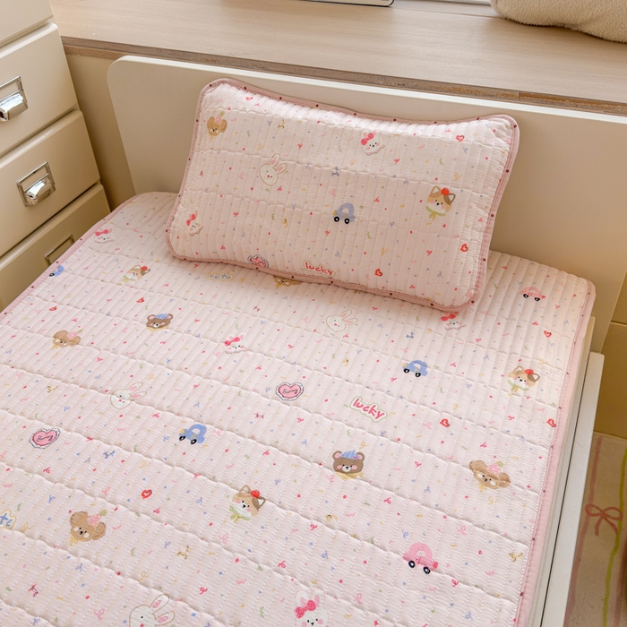 91家纺网 家纺一手货源 找家纺 禧缘家纺（原梦想家） 2026新款母婴级儿童全棉夹棉枕套 粉色童年